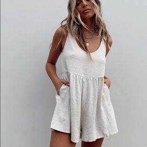 Princess Polly Tay Romper Beige